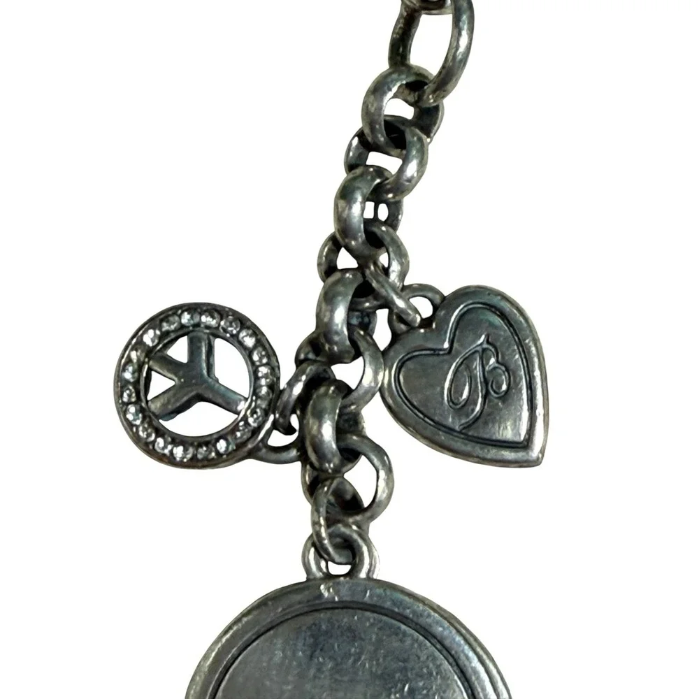Retired Brighton Peace Hearts B Happy Key Fob Charm Keychain  0403